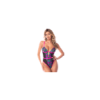 Body bleu et rose en maille transparente brodée avec sequins – Mapalé